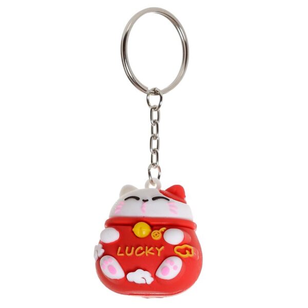 Portachiavi gatto Maneki rosso