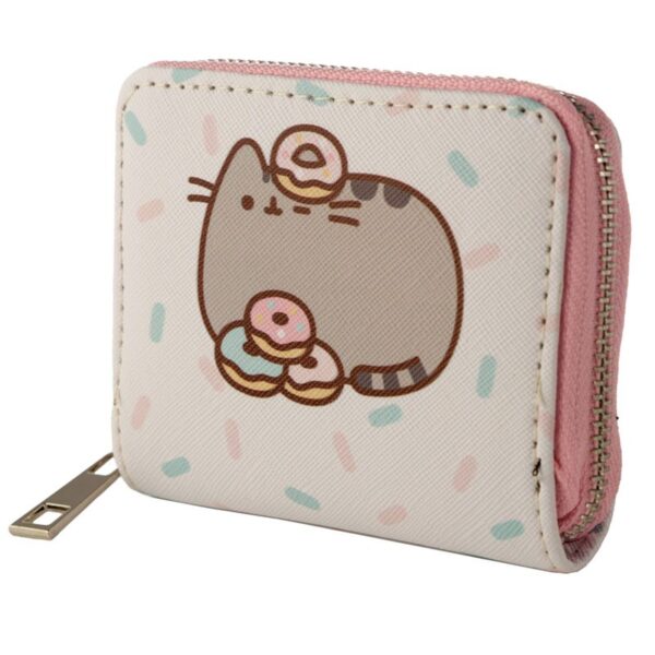 Portafoglio a zip colorato con gattina Pusheen bianco