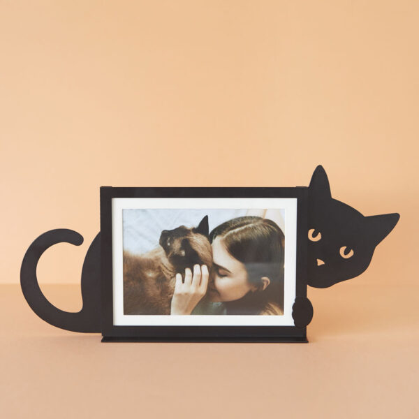 Portafoto gatto curioso orizzontale