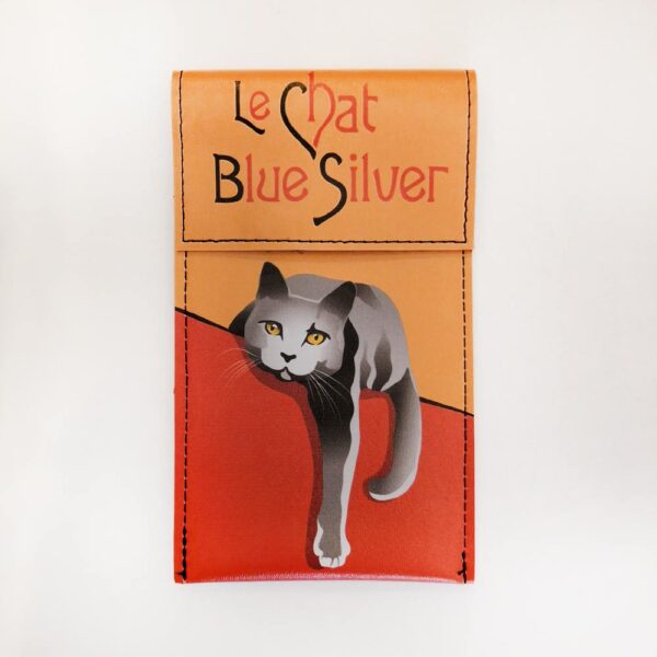 Portaocchiali ecopelle con gatti Le Chat con gatto grigio