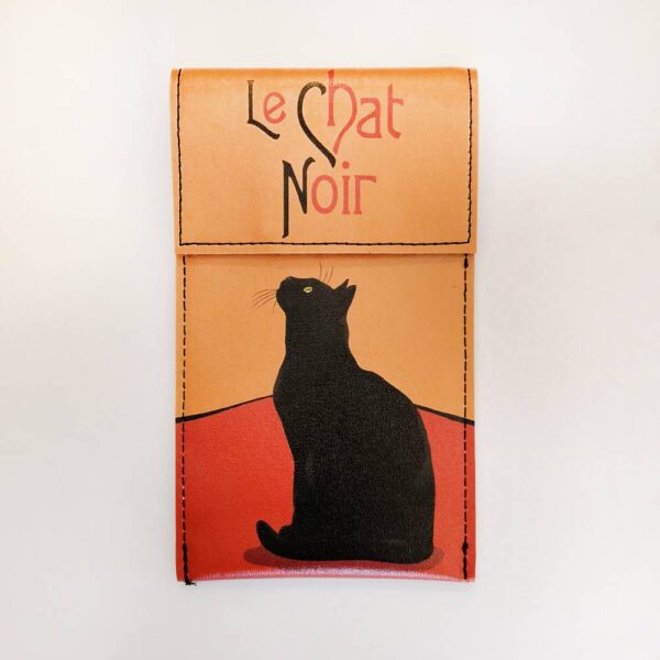 Portaocchiali ecopelle con gatti Le Chat con gatto nero