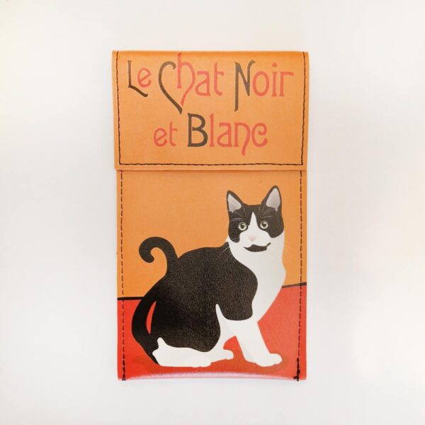Portaocchiali ecopelle con gatti Le Chat con gatto bianco e nero