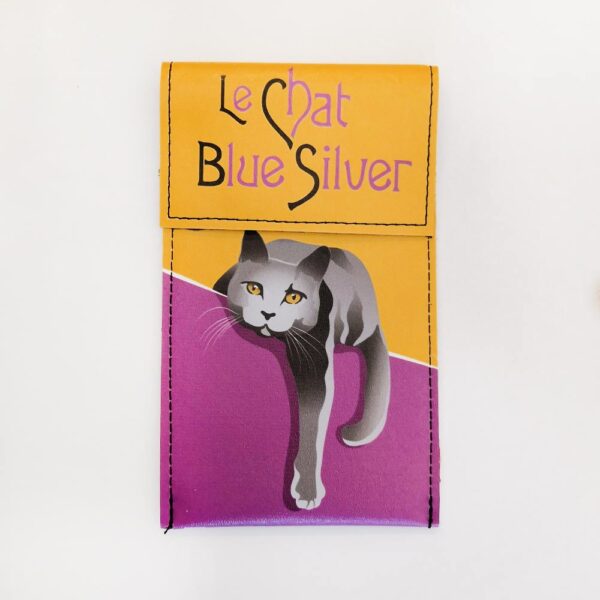 Portaocchiali ecopelle con gatti Le Chat Pop con gatto grigio