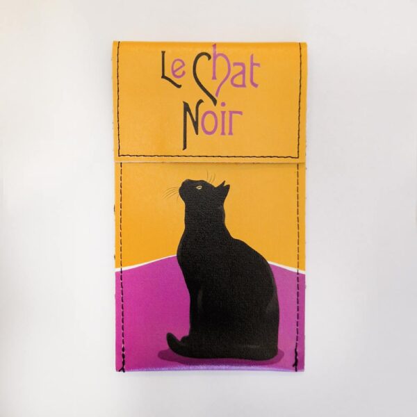 Portaocchiali ecopelle con gatti Le Chat Pop con gatto nero
