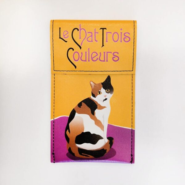 Portaocchiali ecopelle con gatti Le Chat Pop con gatto pezzato