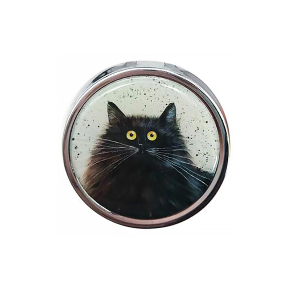 Portapillole con gatti pazzi di Kim Haskins, gatto nero