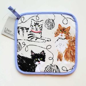 Presina quadrata in cotone con gatti disegnati