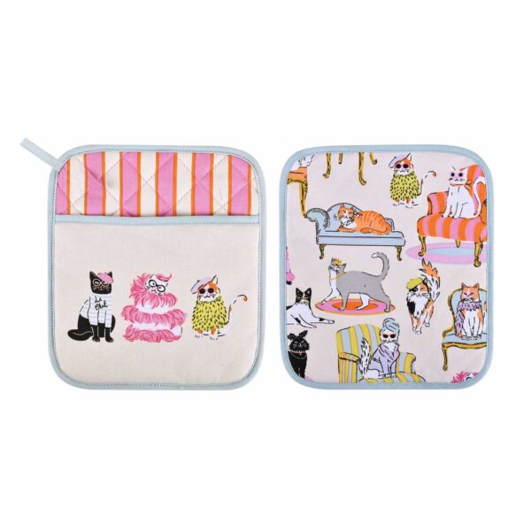Presina quadrata in cotone con gatti alla moda