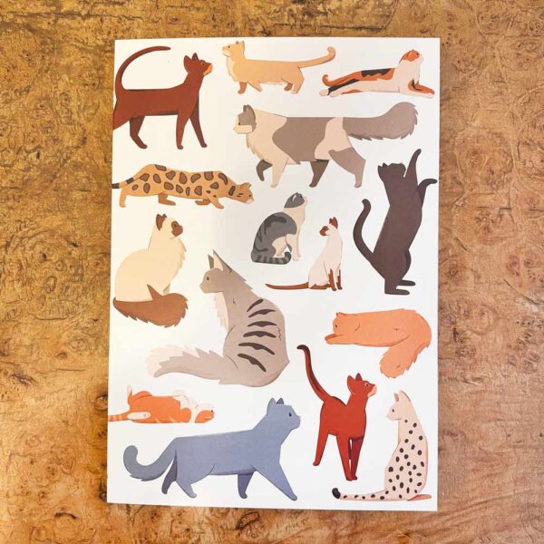 Quaderno A5 con gattini colorati, dettaglio