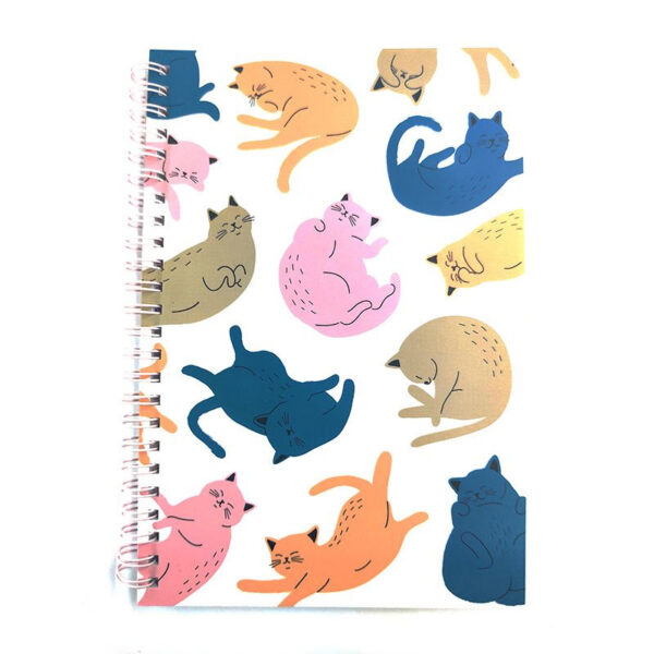 Quaderno spiralato con gatti colorati