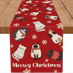 Runner da tavola con gatti Meowy Christmas