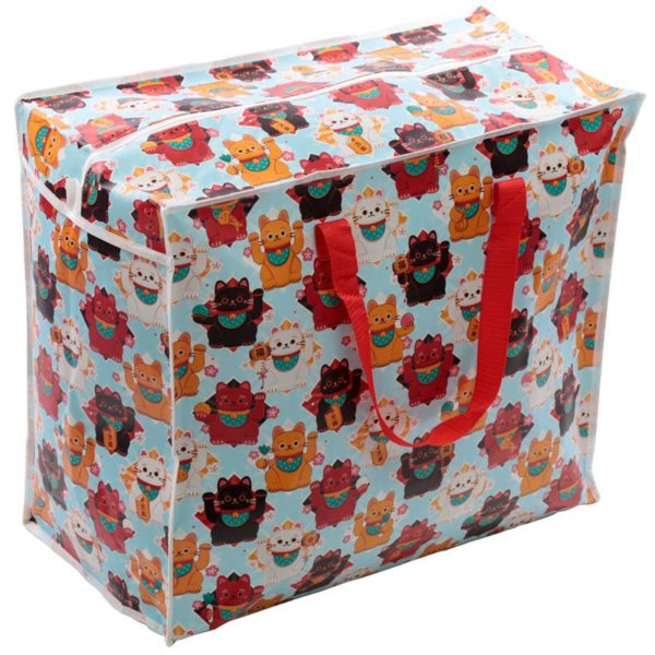 Sacca per il bucato con gatto maneki retro