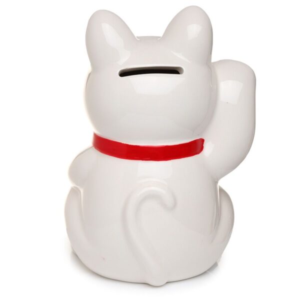 Salvadanaio in ceramica gatto portafortuna Maneki, retro