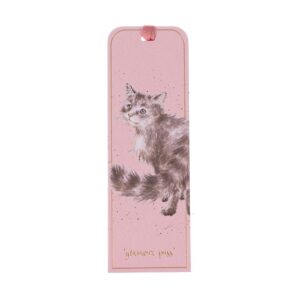 Segnalibro rosa con gattina