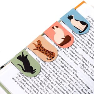 Set di 4 segnalibri magnetici colorati con gattini