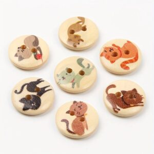 Set di bottoni con gattini felici