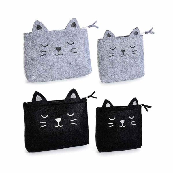 Set bustine in feltro a forma di musetti di gatto