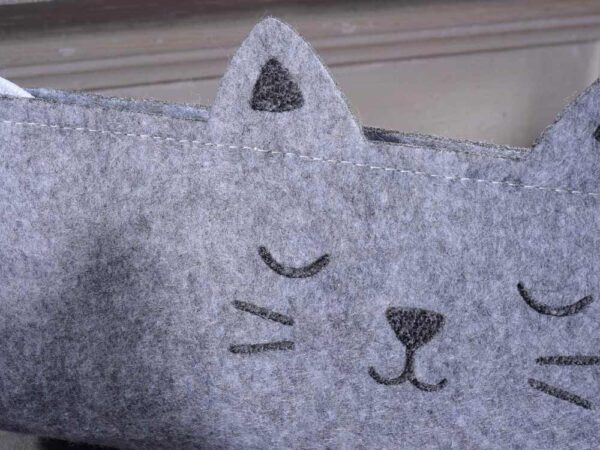 Set bustine in feltro a forma di musetti di gatto, dettaglio