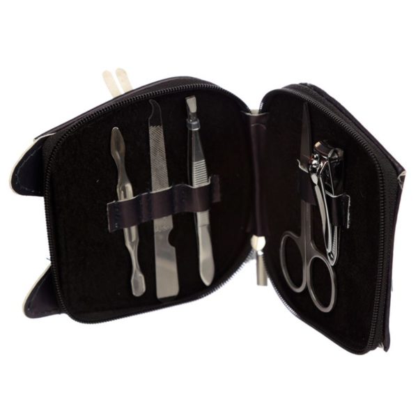 Set manicure a forma di gatto nero aperto
