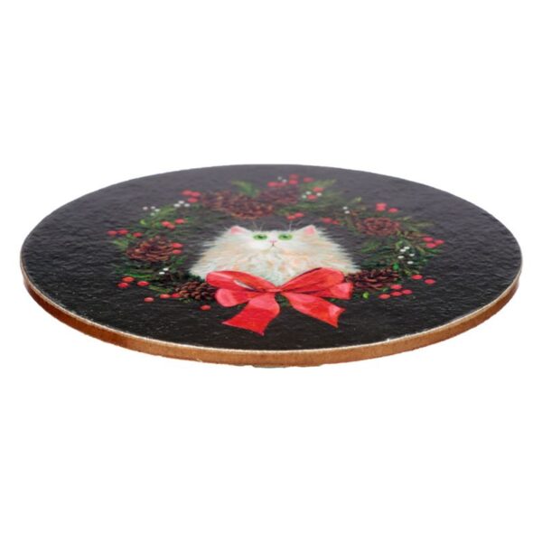 Set tazza e sottotazza natalizio con gatti e ghirlande, solo sottobicchiere