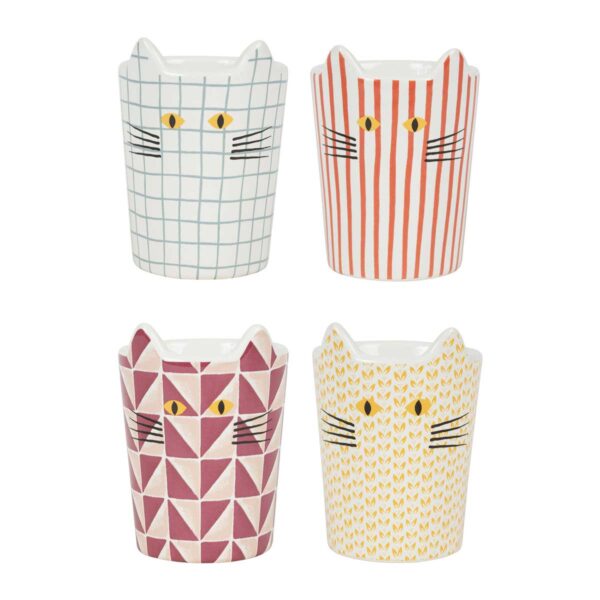 Set tazzine bicchierini gattini pattern