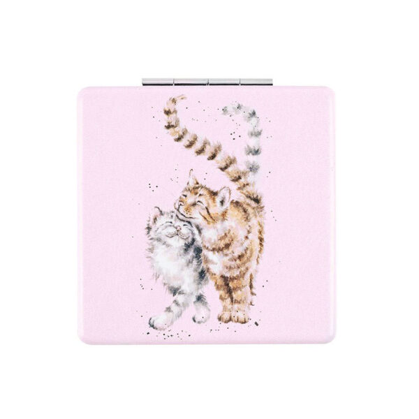 Specchietto da borsa con gatti innamorati