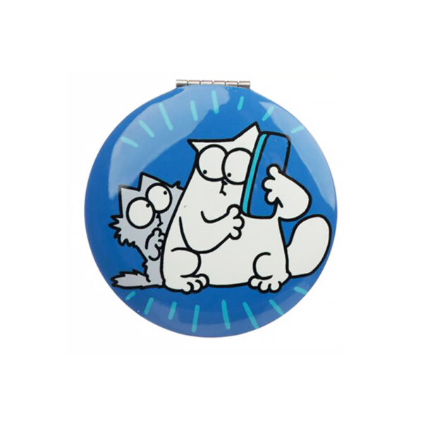 Specchietto da borsa rotondo gatto Simon's Cat blu