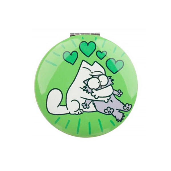 Specchietto da borsa rotondo gatto Simon's Cat verde
