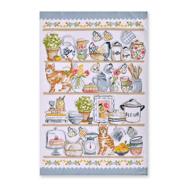Strofinaccio con gatti in cucina