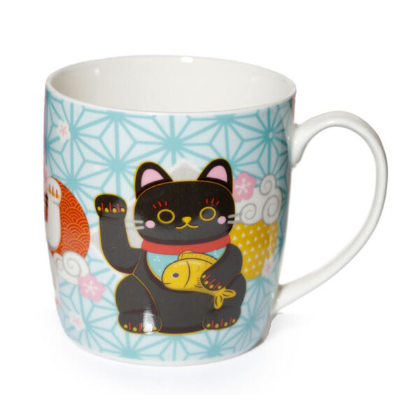 Tazza caffelatte con gatti Maneki