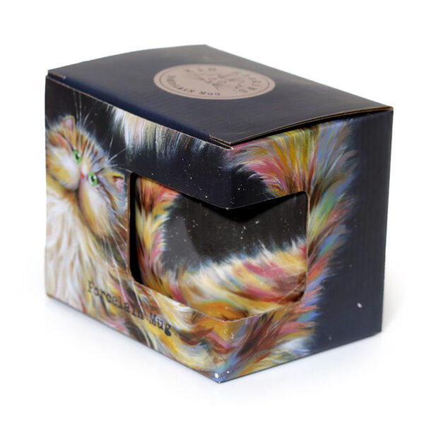 Tazza caffelatte gatto arcobaleno Kim Haskins, confezione