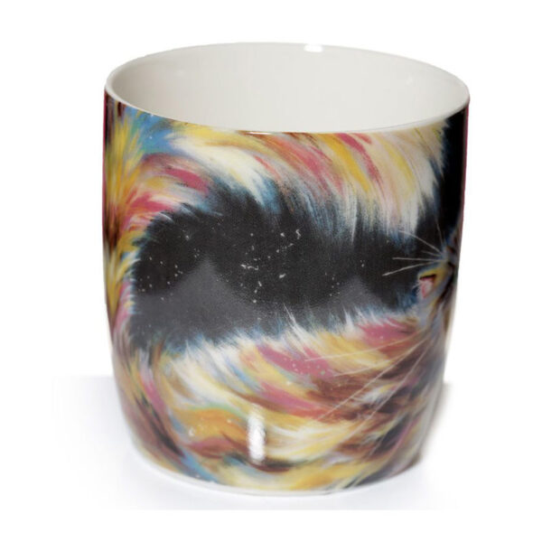 Tazza caffelatte gatto arcobaleno Kim Haskins, lato