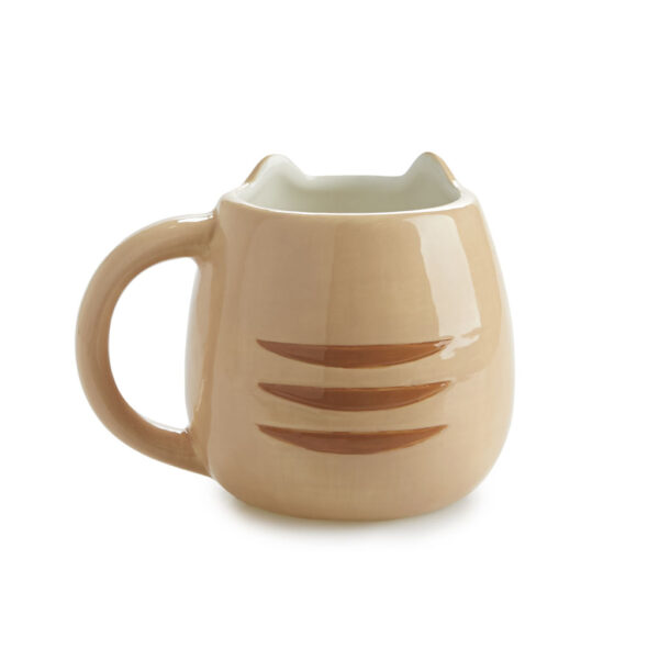 Tazza in ceramica musetto di gatto rosso, retro