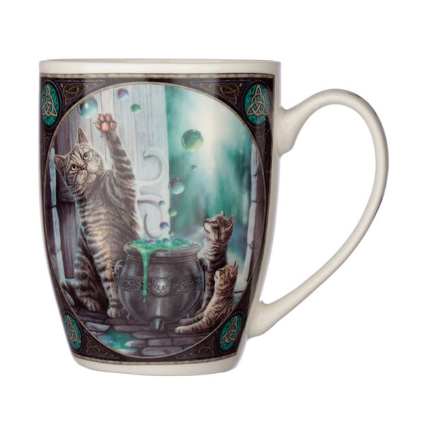 Tazza con gatti e calderone disegnati da Lisa Parker