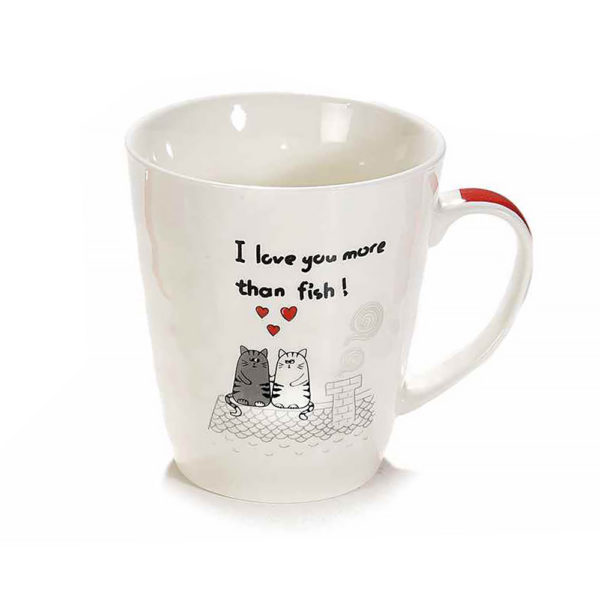 Tazza in ceramica con gatti fidanzati