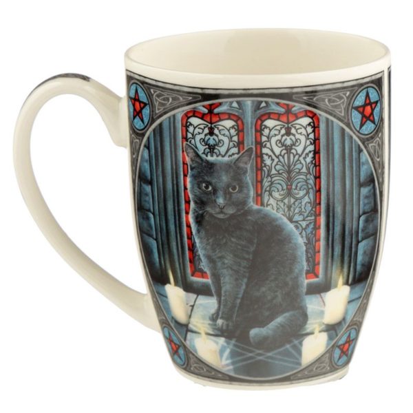 Tazza con gatto arcano disegnato da Lisa Parker