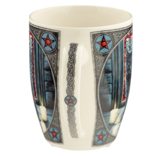 Tazza con gatto arcano disegnato da Lisa Parker, manico