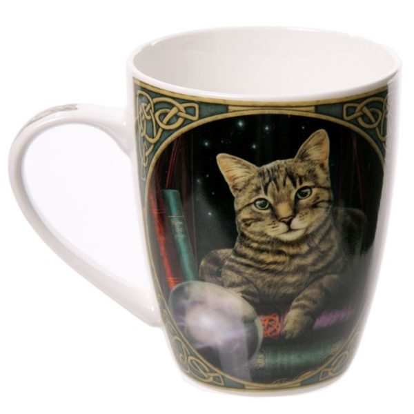 Tazza con gatto indovino disegnato da Lisa Parker