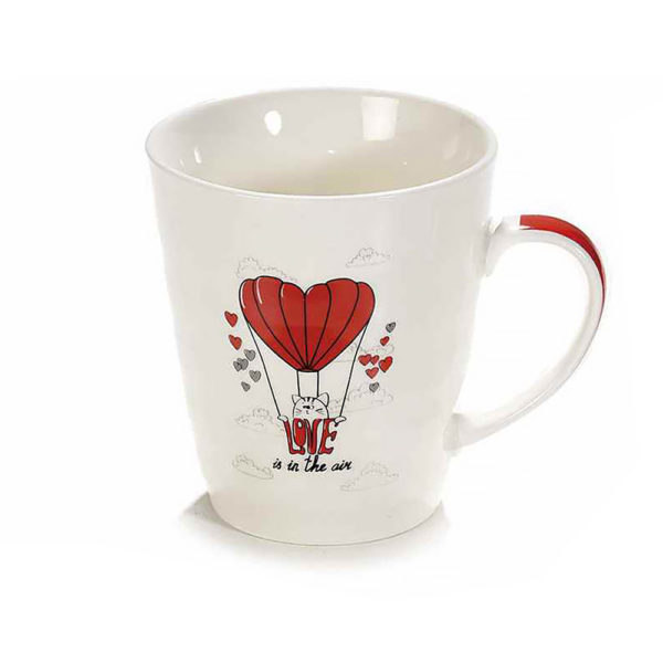 Tazza in ceramica con gatto "Love is in the air"