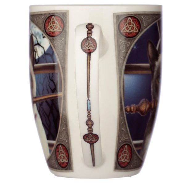 Tazza con gatto magico disegnato da Lisa Parker, manico