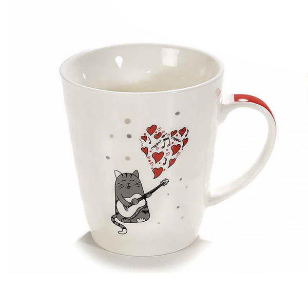 Tazza in ceramica con gatto che canta una serenata