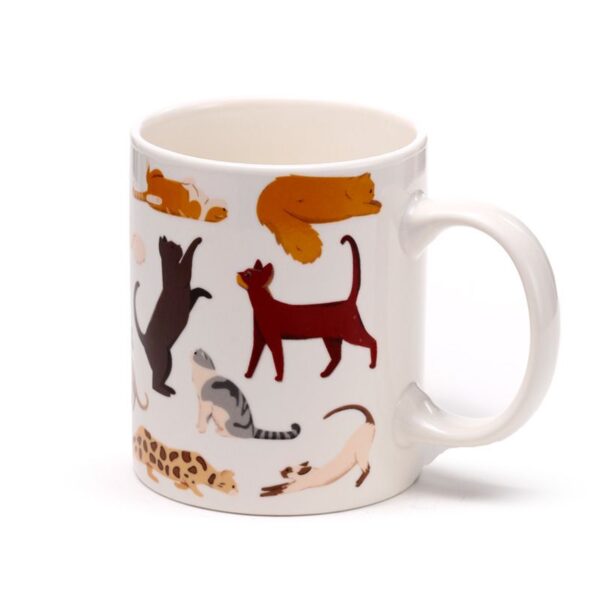 Tazza in porcellana con gatti e gattini, lato