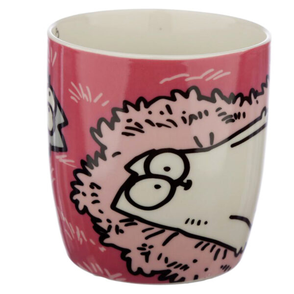 Tazza in porcellana con il gatto di Simon's Cat rosa, lato