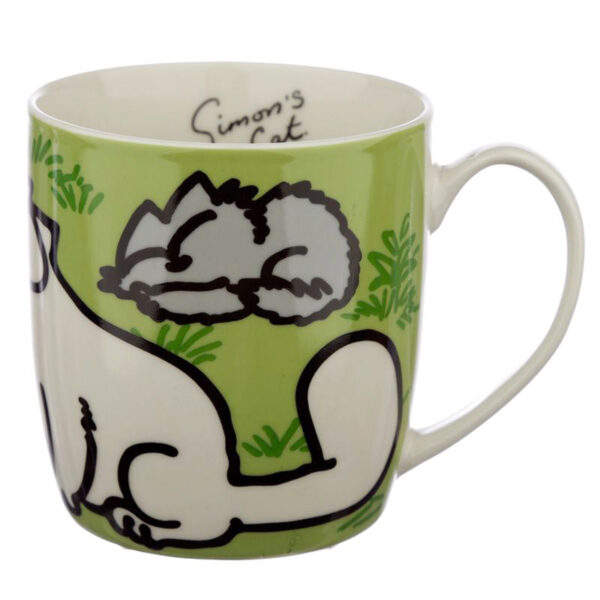 Tazza in porcellana con il gatto di Simon's Cat verde