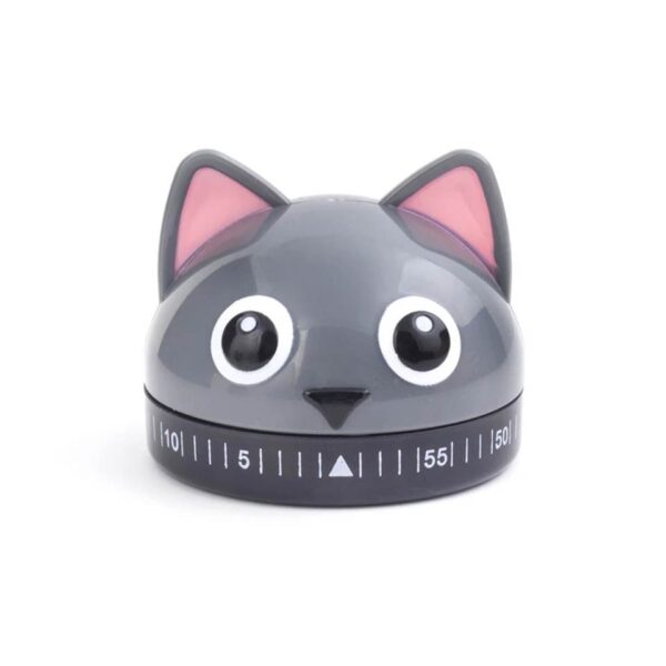 Timer a forma di musetto di gatto grigio