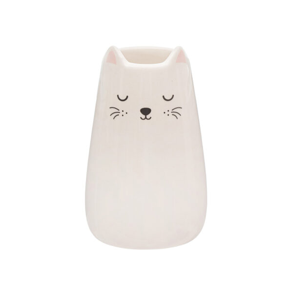 Vasetto in ceramica gatto bianco