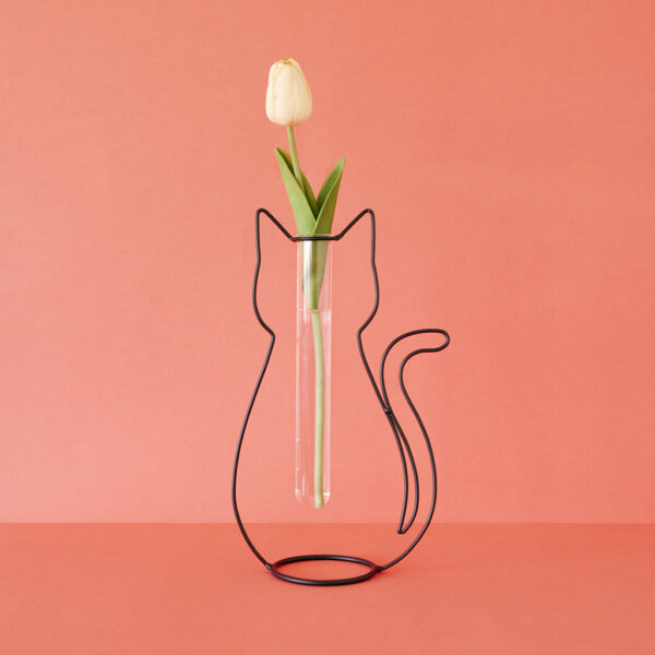 Vasetto da fiori silhouette di gatto, ambientato