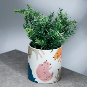 Vaso per piante con gatti colorati