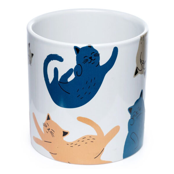 Vaso per piante con gatti colorati, lato